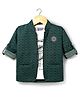 Dapper Dudes Full Sleeves Abstract Embroidered Blazer With Typography Printed Tee Set - Dark Green