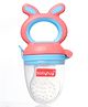 Babyhug Silicone Baby Fruit & Food Nibbler - Pink & Blue| Bite-Resistant Silicone Sack| BPA-Free| Safety Lock| Food Grade| Easy Grip Handle| Introduction to New Food| 6 Months+