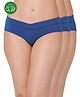 Inner Sense Organic Cotton Knit Pack Of 2 Solid V Band Detailed Plus Size Maternity Panties - Blue