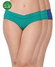 Inner Sense Organic Cotton Knit Pack Of 3 Solid V Band Detailed Plus Size Maternity Panties - Green & Blue