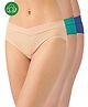 Inner Sense Organic Cotton Knit Pack Of 3 Solid V Band Detailed Plus Size Maternity Panties - Multi Colour