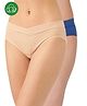 Inner Sense Organic Cotton Knit Pack Of 2 Solid V Band Detailed Plus Size Maternity Panties - Multi Colour