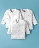Zero Interlock Knit Full Sleeves Front Open Jhablas with Animal Print Pack of 3 - White