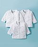 Zero Interlock Knit Full Sleeves Front Open Jhablas with Animal & Star Print Pack of 3 - White