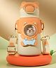 Schoolish Kawaii Water Bottle with Straw, 520ml Stainless Steel Sports Water Bottle Portable Child Thermal Bottle Vacuum Drinking Cups- 520 ml - PACK OF 1 - ORANGE