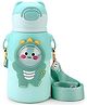 SCHOOLISH Kawaii Water Bottle with Straw, 520ml Stainless Steel Sports Water Bottle Portable Child Thermal Bottle Vacuum Drinking Cups- 520 ml - PACK OF 1 - GREEN