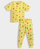 Orange Sugar 100% Cotton Knit Half Sleeves Mangoes Printed Coordinating Night  Suit Set - Lime