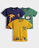 Orange Sugar 100% Cotton Knit Pack Of 3 Half Sleeves Giraffe & Cars Printed Tees  - Multi Colour