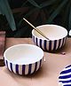 WEAVING HOMES Thick Stripes Bowl with Beautiful White Color Dinnerware Piece