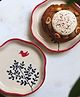 WEAVING HOMES Birdie- Handmade Dessert Plate with Beautiful Black Color Dinnerware Piece