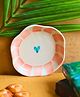WEAVING HOMES Striped Heart Handmade Dessert Plate with Beautiful White Color Dinnerware Piece