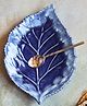 WEAVING HOMES Shades of Blue Leaf Platter with Beautiful Blue Color Dinnerware Piece