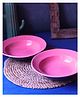 WEAVING HOMES Pink & Grey Pasta Plate with Beautiful Pink Color Dinnerware Piece