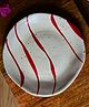 WEAVING HOMES Red Abstract Line Plate with Beautiful Red Color Dinnerware Piece