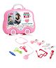 Aditi Toys Premium 10 Piece Doctor Set Briefcase with LED Light Instruments BIS Approved - Pink