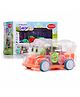 Aditi Toys Transparent Gear Bus For Kids Mini School Bus With Tinkling Sound And Light Toy - Dark Orange