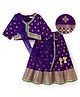 EARTHY TOUCH Woven Three Fourth Sleeves Choli Lehenga Set with Dupatta & Motif Embroidery - Purple