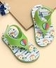 TOMSY CHOICE Teddy Bear Designed & Hot Air Balloon Applique Detailed With Velcro Closure Flip Flops - Green