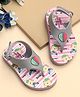 TOMSY CHOICE Teddy Bear Designed & Hot Air Balloon Applique Detailed With Velcro Closure Flip Flops - Grey & Pink