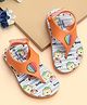 TOMSY CHOICE Teddy Bear Designed & Hot Air Balloon Applique Detailed With Velcro Closure Flip Flops - Orange