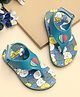 TOMSY CHOICE Teddy Bear Designed & Hot Air Balloon Applique Detailed With Velcro Closure Flip Flops - Blue