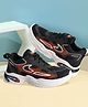 TOMSY CHOICE Colour Blocked With Air Cushion Sole & Lace Up Shoes - Black & Red