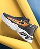 TOMSY CHOICE Colour Blocked With Air Cushion Sole & Lace Up Shoes - Grey & Orange