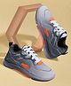 TOMSY CHOICE Mesh Detailed & Ombre With Air Cushion Sole Lace Up Closure Shoes - Black & Orange
