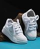 TOMSY CHOICE Ogey Text Designed With Air Cushion Sole & Lace Up Closure Shoes - White
