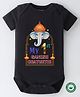 BLUSHES 100% Cotton Knit Ganesh Chaturthi Theme Half Sleeves My First Ganesh Chaturthi Text Printed Onesie - Black