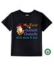 BLUSHES 100% Cotton Knit Ganesh Chaturthi Theme Half Sleeves My First Ganesh Chaturthi With Mom & Dad Text Printed Tee - Black