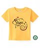 BLUSHES 100% Cotton Knit Ganesh Chaturthi Theme Half Sleeves Shree Ganeshaay Namaha Text Printed Tee - Yellow