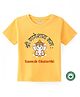BLUSHES 100% Cotton Knit Ganesh Chaturthi Theme Half Sleeves Shree Ganeshaay Namaha Text Printed Tee - Yellow