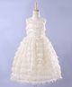 Enfance Sleeveless Frill Detailed Sequins Embellished Full Length Gown - Off White