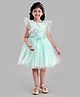Enfance Sleeveless Stars Foil Printed Stones Embellished Knee Length Dress - Green