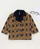 Enfance Full Sleeves Striped Winter Jacket - Yellow