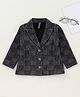 Enfance Full Sleeves Checked Textured Winter Jacket  - Black