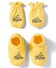 Babyhug 100% Cotton Knit Mittens and Bootie Set with Little Princess Text Print - Yellow