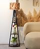Crosscut Furniture- Printed Series Tripod Floor Lamp with 3 Shelves, LED Bulb Included (Boho Seed)