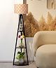 Crosscut Furniture- Printed Series Tripod Floor Lamp with 3 Shelves, LED Bulb Included (Happy Hills)