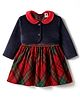 ToffyHouse Cotton Knit Full Sleeves Frock With Jacket With Checks - Red