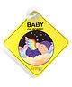 Babyhug Baby On Board Car Sign  Yellow| Safety Warning Sign| Durable & Easy to Install| High Visibility| Strong Suction Grip| Compatibly to all Wind Shields