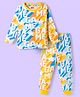 Babyhug Cotton Knit Full Sleeves Co-ords Night Suit With Text Print - Yellow & White