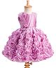 Enfance Sleeveless Rose Applique Detailed Knee Length Dress - Onion Pink