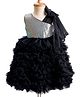 Enfance Sleeveless Rhinestones Embellished & Ruffle Detailed Knee Length Dress - Black