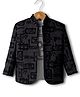 Dapper Dudes Full Sleeves Typography Printed Jacket With Tee Set - Black
