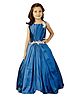 PinkCow Taffeta Woven Sleeveless Floral & Applique Detailed Gown - Blue
