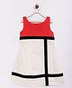 PinkCow Silk Woven Sleeveless Colour Blocked Dress - White & Red