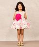 PinkCow Cotton Woven Floral Printed & Applique Lace Detailed Dress - Multi Colour