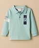 Ollypop Sinker Knit Full Sleeves Polo T-Shirt with Nautical Theme Graphic & Embroidery - Sea Green